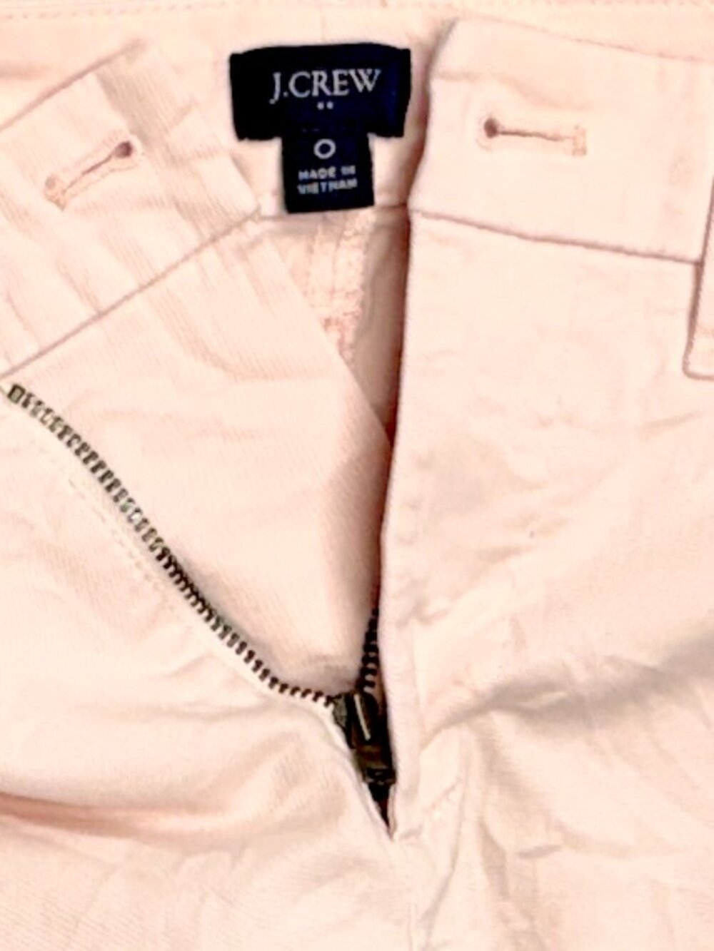 J. Crew Chino Pants Womenโs 0 Pink Ankle Stretch Cotton Zip Classic AD156 - Picture 4 of 5